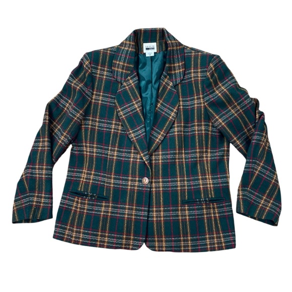 Leslie Fay Jackets & Blazers - Vintage woman’s Leslie Fay Sportswear plaid blazer size 18